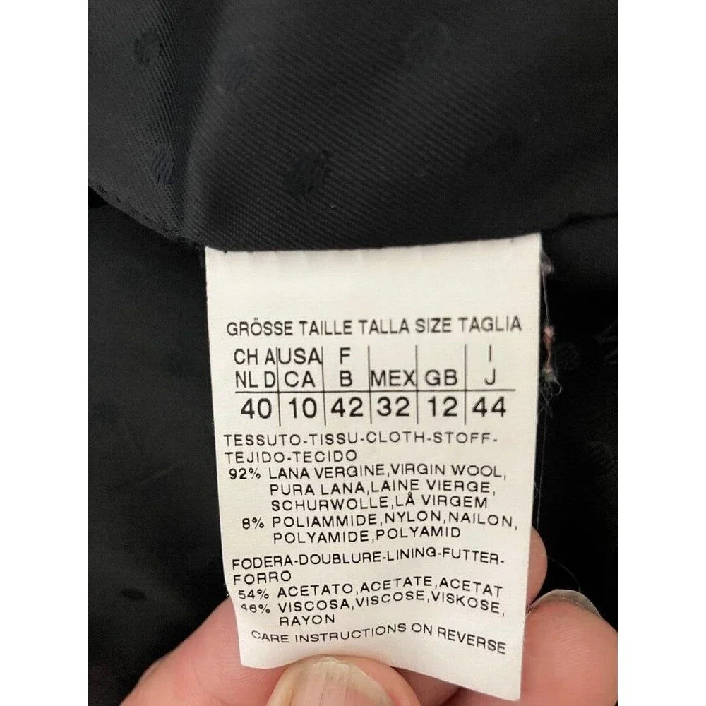 Max Mara Weekend Black Virgin Wool Coat Women's 10 Double Breast Peacoat Ukraine - Picture 12 of 14